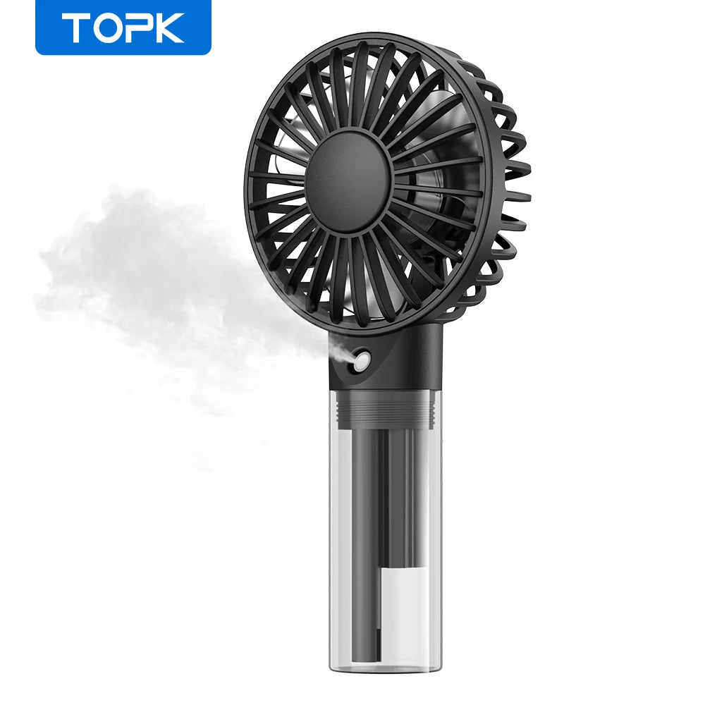 Mini ventilateur portable avec brumisation d'eau, capacité de 2 000 mAh et fonction d'humidification – Ventilateur électrique personnel d'été, ventilateurs USB pour la chambre