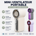 Mini-ventilateur, 5 vitesses réglables, rechargeables via port Type-C, affichage numérique, ventilateur de bureau, utilisation en extérieur
