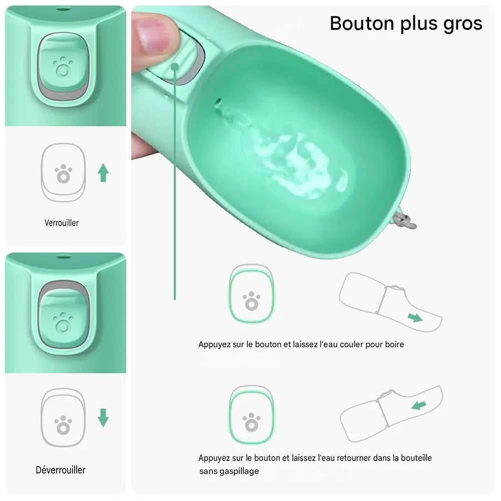 Bouteille d'eau portable pour chiens et chats chats, étanche